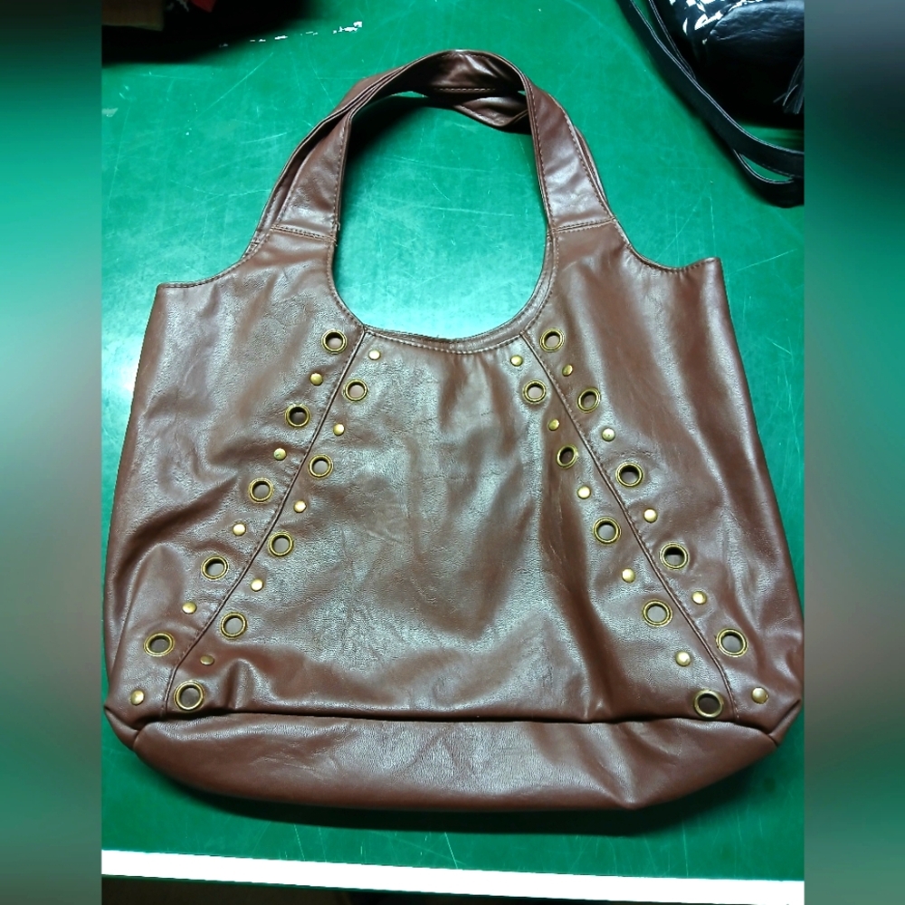 Brown Studded Women's Tote Bag